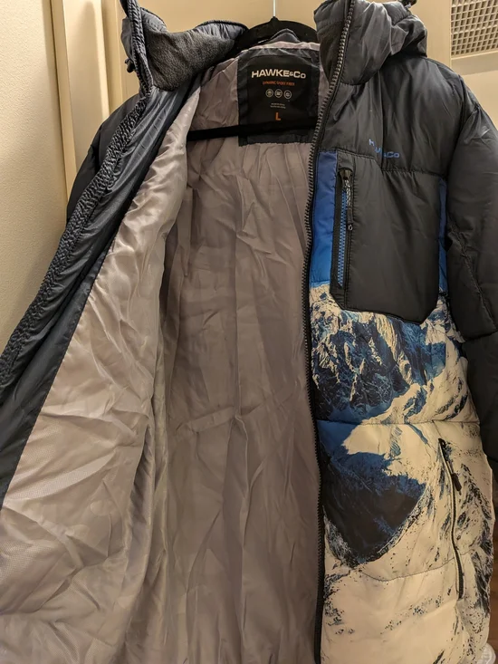 Hawke & Co Black, Blue & White Mountain-Print Insulated Puffer Jacket - Picture 6 of 9